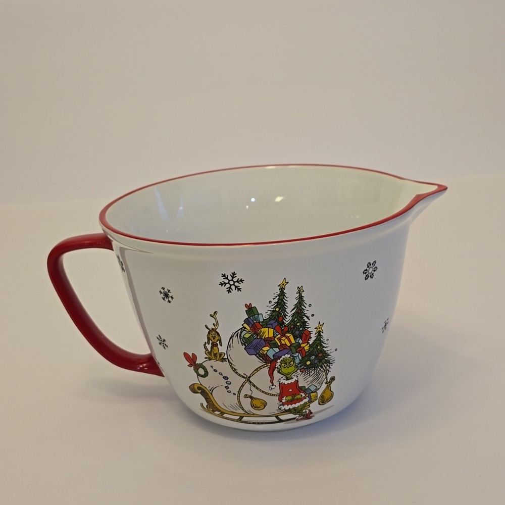 NWOT Dr Seuss The Grinch Christmas Large Mixing Batter Ceramic Bowl Holiday